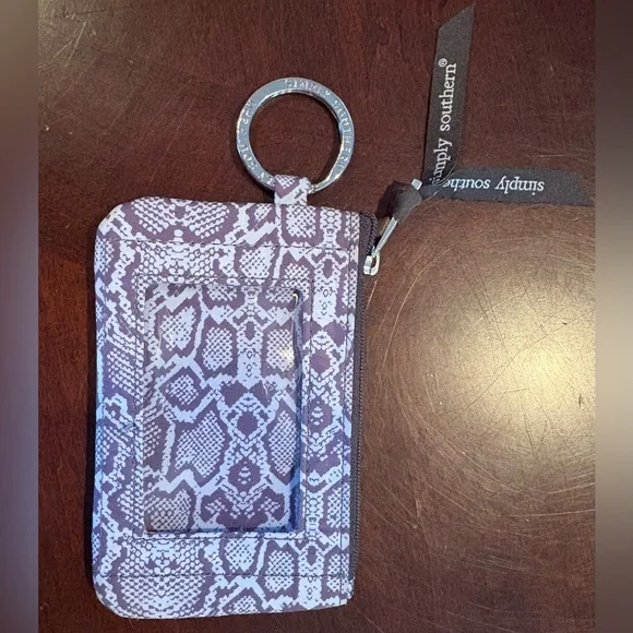 Simply Southern Lavender Snake-Print Wristlet Keyring - Picture 4 of 7